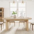 GarveeHome 70.87" Long Oval Dining Table with Wooden Base for 6-8 People