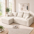 96" Boneless Couch, High Back Support L Shaped Oversized Living Room Sofa