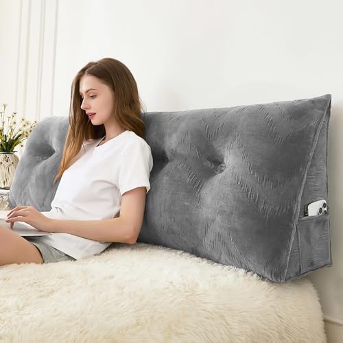 Zelladorra Headboard Pillow King, Triangular Wedge Pillow Headboard