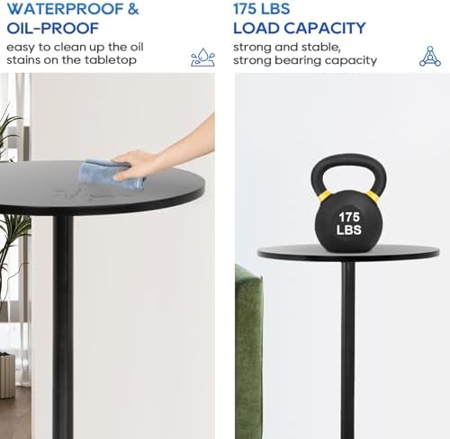 FDW Bistro Pub Table 2 Pack 40 Inch Height Cocktail Table Round Bistro Bar Table for Home and Kitchen Dining