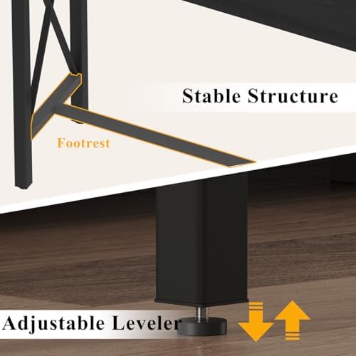 BON AUGURE Bar Table, 55 in Counter Height Pub Table, Tall Narrow Behind Couch Sofa Table, High Top Wood Long Console Tables for Home, Living Room (Black Oak)