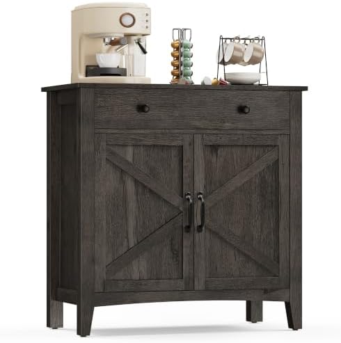 VASAGLE Buffet Cabinet, Coffee Bar with a Drawer, Adjustable Shelf