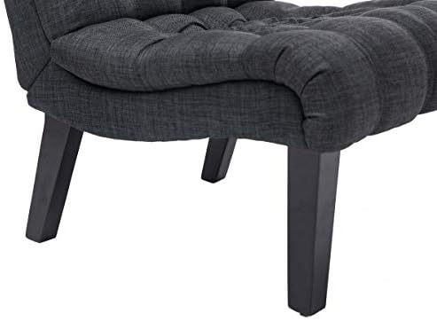 Armless Modern Accent Chairs Set of 2 for Bedroom, Gray Fabric