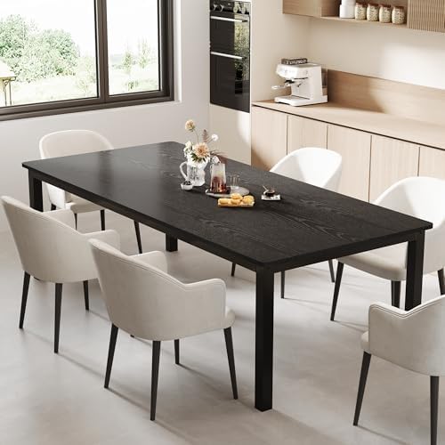 GarveeHome 78in Industrial Dining Table for 6-8 People, Long Kitchen Table