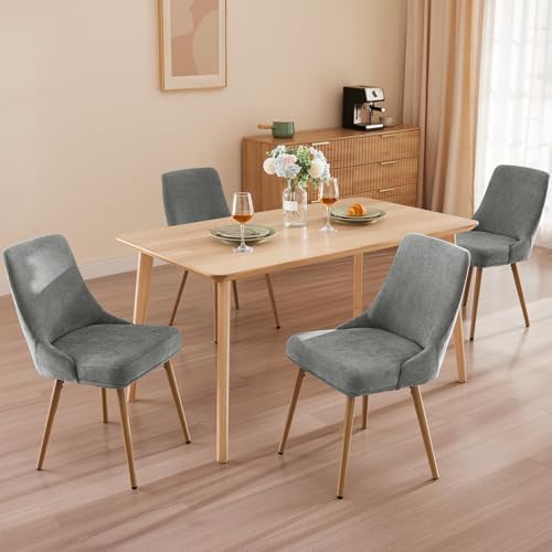 kinmars Kitchen & Dining Upholstered Dining Chairs Set of 4, Dark Grey