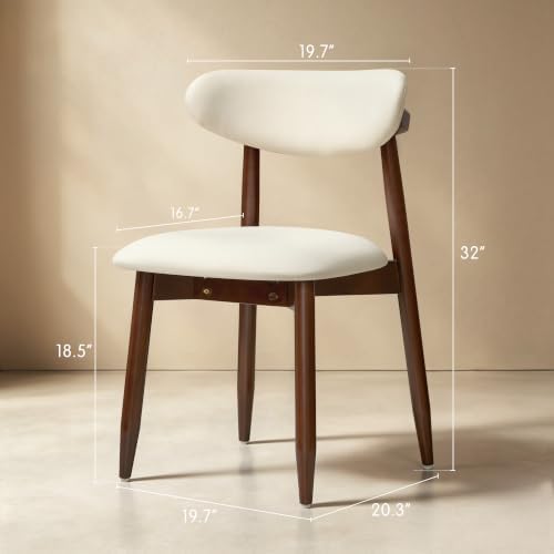 CHUN YI Dining Chairs Set of 2, Upholstered Solid Wood Dining Room Chairs
