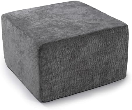 MONVANE 27.5" Square Ottoman, Modular Foot Rest, Grey
