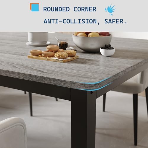 GarveeHome 78in Industrial Dining Table for 6-8 People, Long Kitchen Table