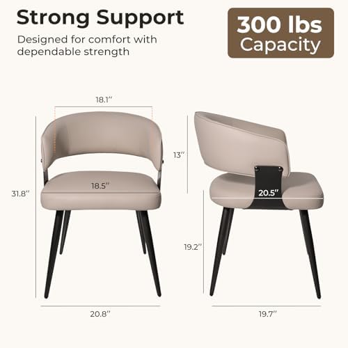 Dining Chairs Set of 2, Modern Faux Leather Kitchen Chairs