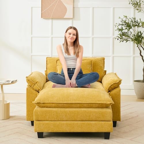 Oprisen 53" Modular Sectional Sofa, Comfy Deep Cloud Couch with Ottoman