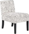 PayLessHere Modern Living Room Chairs - Armless Fabric Accent & Side Chairs with Solid Wood Legs, White