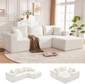 Mangodan 110” Boneless Couch, Cloud Sectional Sofa for Living Room, Beige