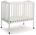 Delta Children Folding Portable Mini Baby Crib with 1.5-inch Mattress - Greenguard Gold Certified, White