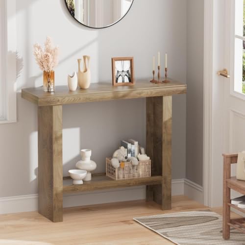 LIFECHOVY Farmhouse Wood Entryway Table Narrow Console Tables with Storage