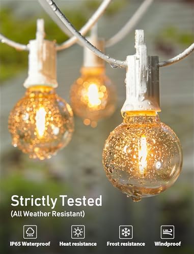 Brightown Outdoor String Lights, 29FT G40 LED IP65 Waterproof Patio Lights