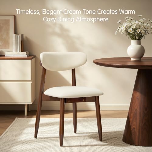CHUN YI Dining Chairs Set of 2, Upholstered Solid Wood Dining Room Chairs