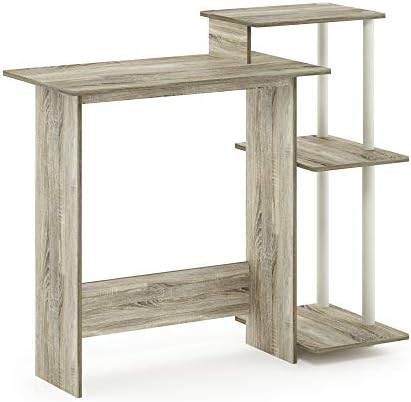 Furinno EFFICIENT Desk, 28.6" Wide Gaming Desk with 3 Open Side Shelves, Laptop Notebook Computer Desk, Office Desk for Home Office, Study Room, Dorm, Bedroom, Sonoma Oak