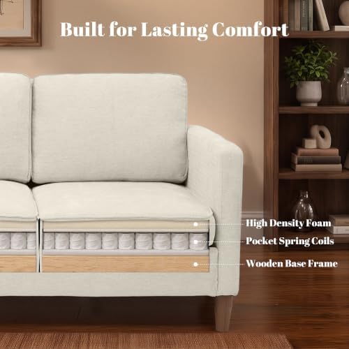 56" Loveseat Sofa, Mid Century Modern 2 Seater Chenille Love Seat Couch