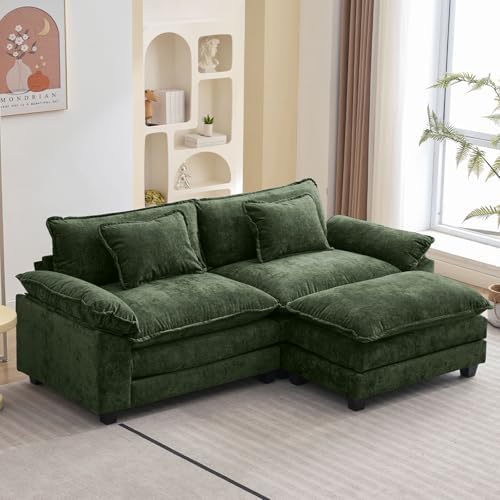 Oprisen 86" Modular Sectional Sofa, Comfy Deep Cloud Couch with Ottoman