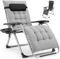 NEWBULIG Zero Gravity Chair, Folding Patio Recliner with Cup Holder Trays