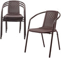 VINGLI PE Rattan Patio Dining Chairs Set of 4