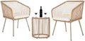FDW 3-Piece Patio Furniture Set | White | Outdoor Wicker Furniture
