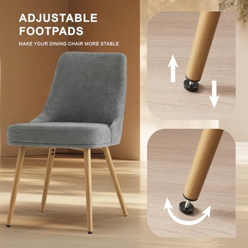 kinmars Kitchen Upholstered Dining Chairs Set of 6, Dark Grey