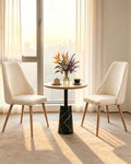 High Back Dining Chairs Set of 2, Mid-Century Modern Living Room Chairs, Velvet Comfortable Seats with Sturdy Legs Upholstered Farmhouse Kitchen Chairs for Bedroom Office Easy Assemble-Beige