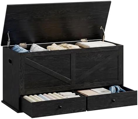 VASAGLE Storage Chest with 2 Fabric Drawers, 15.7 x 39.4 x 19.9 Inches