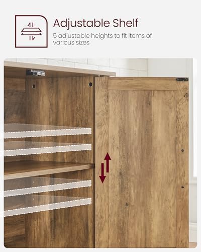 VASAGLE Buffet Cabinet, Coffee Bar, Adjustable Shelf