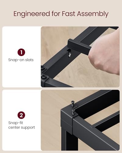 VASAGLE Twin Metal Bed Frame, 14 Inches Tall, 550 lb Weight Capacity