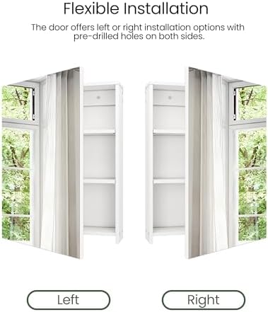 CHOEZON Bathroom Medicine Mirror Cabinet, 21.7'' x 27.6'', Wall-Mounted Bathroom Vanity with Mirror, Bathroom Medicine Cabinet with Storage Function, Hanging Storage Cabinet, Adjustable Shelves, White