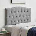 Tufted Upholstered Twin Headboard Only, Adjustable Heige 38-50 in, Gray
