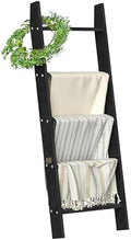 Blanket Ladders for the Living Room, Blanket Holder 5-Tier Black