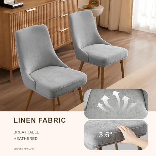 kinmars Kitchen & Dining Upholstered Dining Chairs Set of 6, Light Grey