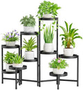 iDavosic.ly Plant Stand Indoor Outdoor, 9 Tier Metal Corner Shelf, Black