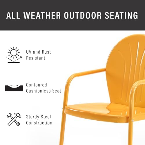 Crosley Furniture Griffith Retro Metal Outdoor Chair