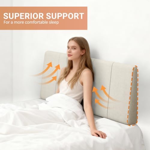 Twin Size Headboard Only-No Assembly Required, Beige