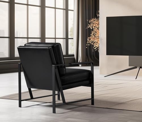 Yaheetech Mid-Century Accent Chair, Modern Armchair, Black