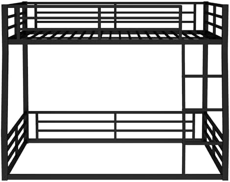 PVWIIK Full XL Over Queen Bunk Bed for Teens,Black