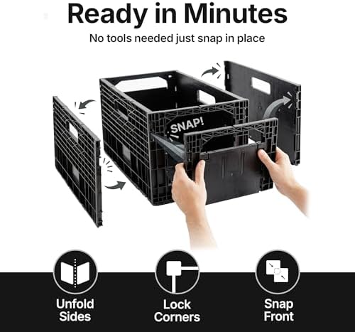 Stackable Wine Rack for Cabinet,12-Bottle Crate, Set of 3, Black
