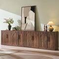 ACCOHOHO Arched Door Sideboard Buffet Cabinet Set of 4, Brown