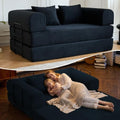 59" Convertible Sofa Bed, Boneless Sleeper Futon Couch for Small Spaces