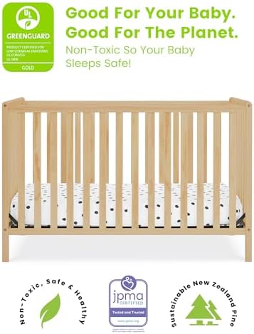 Delta Children Heartland 4-in-1 Convertible Crib & Mattress, Natural