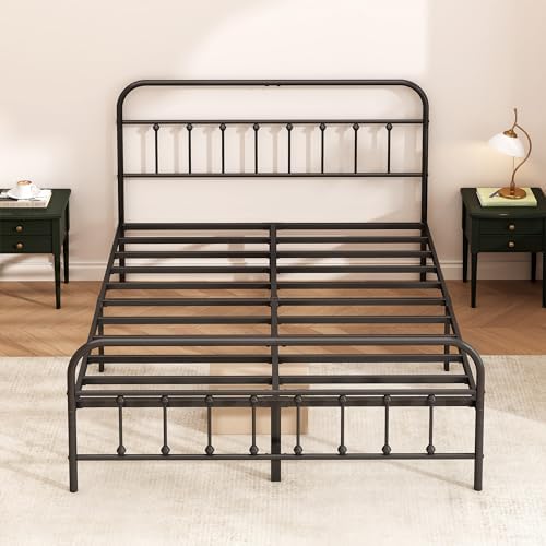 Kujielan Metal Bed Frame King Size,Easy to Assemble,Black