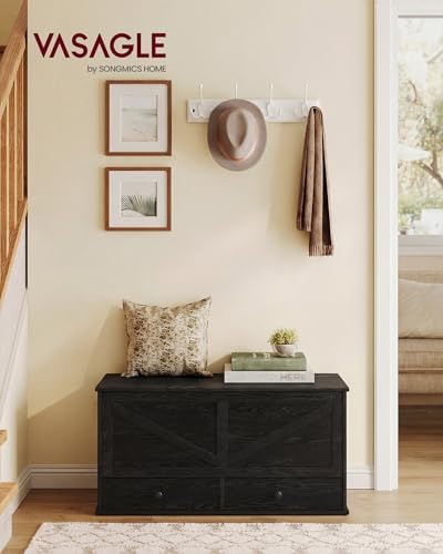 VASAGLE Storage Chest with 2 Fabric Drawers, 15.7 x 39.4 x 19.9 Inches