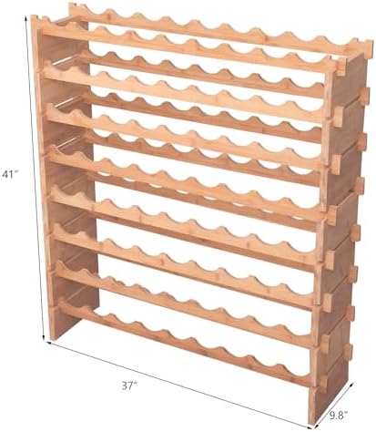 72 Bottle Stackable Storage Modular Wine Rack Cabinet Bamboo freestanding Floor Wine Holder Display Shelves