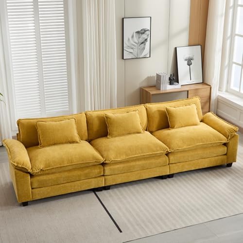 Oprisen 120" Modular Sectional Sofa, Comfy 3 Seater Deep Cloud Couch