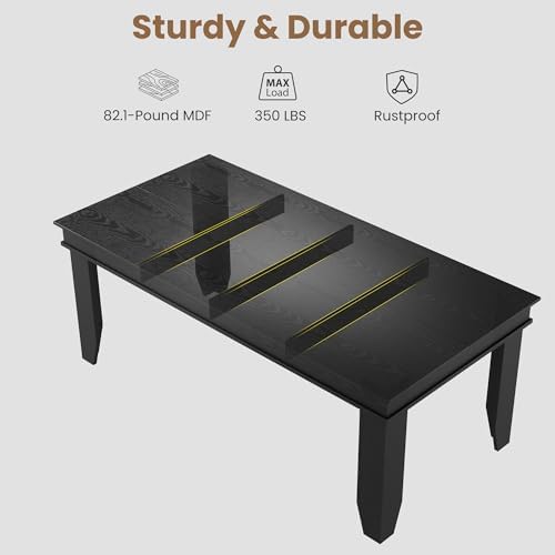 GarveeHome Farmhouse Dining Table for 6-8 People, 71" Long Kitchen Tables