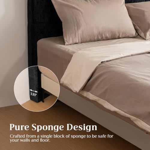 Queen Headboard, Black Upholstered Headboard for Bed, No Assembly